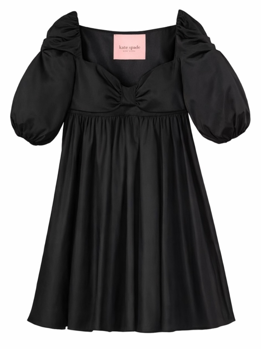 KATE SPADE NEW YORK ‘BEAU’ MINI DRESS IN BLACK GROSGRAIN